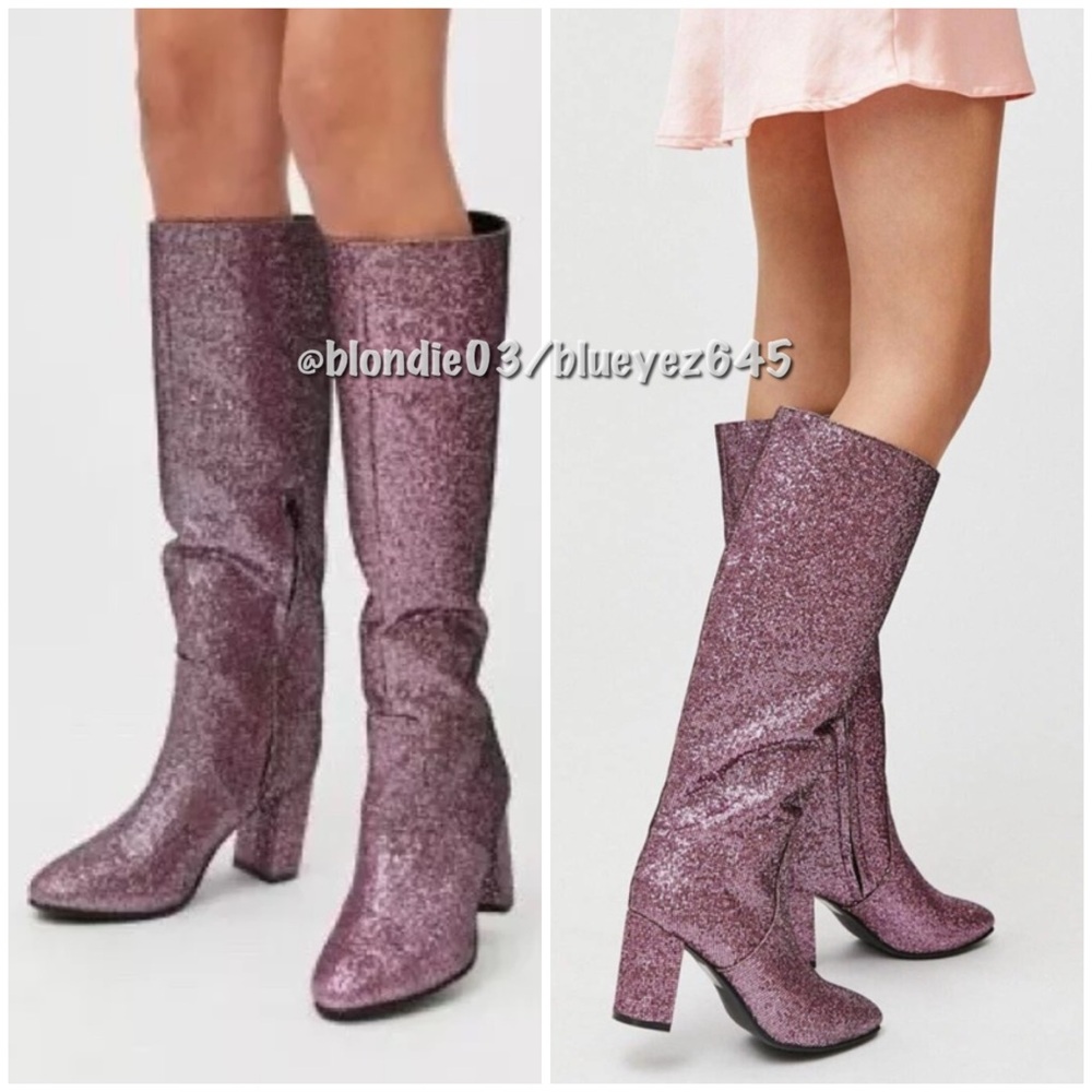 Urban Outfitters “Isabel” sparkle tall boots 10 NIB